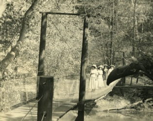 People posing with bridges